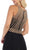 May Queen - MQ1586 Stripe Beaded Illusion Jewel Chiffon Gown In Black and Gold