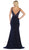 May Queen - MQ1587 Embellished Sweetheart Trumpet Evening Gown In Blue