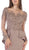May Queen - MQ1593 Embroidered Illusion Bateau Long Sleeves Dress In Brown