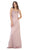 May Queen - MQ1594 Halter Neck Strappy Back Satin A-Line Gown In Pink