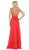 May Queen - Halter Neck Strappy Back Satin A-Line Gown MQ1594 In Red