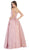 May Queen - V-Neck Ornate Waist A-Line Gown MQ1595  In Pink