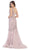 May Queen - MQ1598 Embroidered V-neck Mermaid Dress With Train In Purple