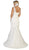 May Queen - MQ1598 Embroidered V-neck Mermaid Dress With Train In White