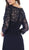 May Queen - MQ1599 Appliqued Quarter Sleeve Illusion Bateau Gown In Blue