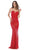 May Queen - MQ1600 Allover Sequin Strappy Back Evening Gown In Red
