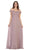 May Queen - MQ1601B Applique Off-Shoulder A-line Gown In Purple