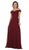 May Queen - MQ1601B Applique Off-Shoulder A-line Gown In Red