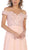 May Queen - MQ1601B Applique Off-Shoulder A-line Gown In Pink