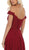 May Queen - MQ1602B Floral Appliqued Off-Shoulder Dress In Red
