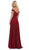 May Queen - MQ1602B Floral Appliqued Off-Shoulder Dress In Red