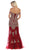 May Queen - MQ1607 Appliqued Off Shoulder Trumpet Gown in Red and Gold