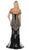 May Queen - MQ1607 Appliqued Off Shoulder Trumpet Gown in Black and Gold