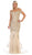 May Queen - MQ1607 Appliqued Off Shoulder Trumpet Gown in Gold