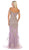 May Queen - MQ1607 Appliqued Off Shoulder Trumpet Gown in Purple and Gold