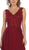 May Queen - MQ1610 Floral Applique V-neck A-line Dress In Red
