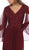 May Queen - MQ1612 V-Neck Floral Appliques Dress In Red