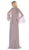 May Queen - MQ1612 V-Neck Floral Appliques Dress In Purple