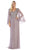 May Queen - MQ1612 V-Neck Floral Appliques Dress In Purple