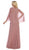 May Queen - MQ1612 V-Neck Floral Appliques Dress In Pink