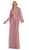 May Queen - MQ1612 V-Neck Floral Appliques Dress In Pink