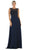 May Queen - MQ1619 Lace Applique Bateau A-line Dress In Blue
