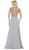 May Queen - Embellished Illusion Jewel A-line Dress MQ1621 In Gray