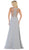 May Queen - MQ1621 Embellished Illusion Jewel A-line Dress In Silver