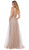 May Queen - MQ-1623 Sleeveless V-Neck Glitter Tulle A-Line Gown