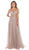 May Queen - MQ-1623 Sleeveless V-Neck Glitter Tulle A-Line Gown