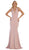 May Queen - MQ1636 Halter Crisscross Straps Open Back Mermaid Gown In Neutral and Purple