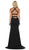 May Queen - MQ1636 Halter Crisscross Straps Open Back Mermaid Gown In Black