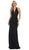 May Queen - MQ1636 Halter Crisscross Straps Open Back Mermaid Gown In Black