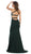 May Queen - MQ1636 Halter Crisscross Straps Open Back Mermaid Gown In Green