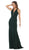 May Queen - MQ1636 Halter Crisscross Straps Open Back Mermaid Gown In Green