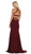 May Queen - MQ1636 Halter Crisscross Straps Open Back Mermaid Gown In Red