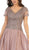 May Queen - MQ1638 Embellished V-neck A-line Dress In Purple