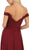 May Queen - MQ1644B Embroidered Off-Shoulder A-Line Dress In Red