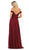 May Queen Bridal - MQ1644 Lace Ornate Off-Shoulder Chiffon A-Line Gown In Red