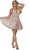 May Queen - MQ1647 Seamed A-Line Cocktail Dress In Pink and Multi-Color