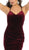 May Queen - MQ1656 Pleated V-Neck Trumpet Evening Dress In Red