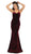 May Queen - MQ1656 Pleated V-Neck Trumpet Evening Dress In Red