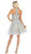 May Queen - MQ1657 Halter Neck Embroidery Embellished Cocktail Dress In Silver