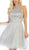 May Queen - MQ1657 Halter Neck Embroidery Embellished Cocktail Dress In Silver