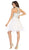 May Queen - MQ1657 Halter Neck Embroidery Embellished Cocktail Dress In White