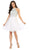 May Queen - MQ1657 Halter Neck Embroidery Embellished Cocktail Dress In White