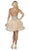 May Queen - MQ1662 Bead Embellished A-Line Cocktail Dress In Nude
