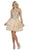 May Queen - MQ1662 Bead Embellished A-Line Cocktail Dress In Nude