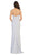 May Queen - MQ1666 Draping Surplice Bodice High Slit Gown In Silver