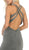 May Queen - MQ1667 Crisscross Back High Slit Long Gown In Silver